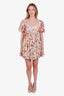 Agua by Agua Bendita Pink Carmela Floral Puff Sleeve Mini Dress Size S