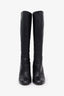 Gucci Black Leather Georgina GG Heel Boots Size 37