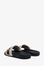 Gucci Black/White Rubber Logo Slides Size 36