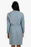 Maje Blue Tweed Crystal Button Blazer Dress Size 40