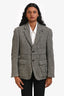 Thom Browne Grey Herringbone Wool Blazer Size 0