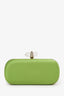 Marchesa Green Satin Lily Clutch