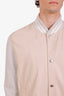 Blouson aviateur Brunello Cucinelli en cuir beige/gris, taille XXL homme