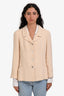 Pre-Loved Chanel™ Cruise 2000 Beige/White Tweed Single Breasted Blazer Size 44