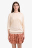 Stella McCartney Beige Virgin Wool Silk Knit SS Sweater Size 44