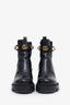 Gucci Black Leather Crystal Embellished Ankle Boots Size 37.5