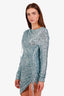 UNTTLD Blue Sequin Draped Long Sleeve Mini Dress Estimated Size M