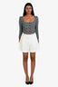 Zimmermann White Linen Scalloped Shorts Size 2