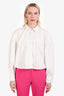 Frame White Denim Box Cropped Shirt Size M