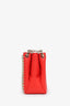 Christian Louboutin Red Leather Spike Accent 'Triloubi' Shoulder Bag