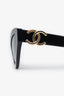 Pre-loved Chanel™ Black Cat Eye CC Sunglasses GHW