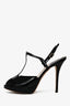 Christian Dior Black Patent T-Strap Peep-Toe Heels Size 41