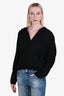 Khaite Black Cashmere Blend V Neck Collared Sweater Size S