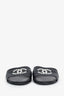 Pre-loved Chanel™ 2022 Black Leather Interlocking CC Logo Sandals Size 39