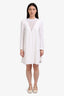 A.L.C. White Crepe Crochet Detail Long Sleeve Mini Dress Size 2