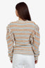 Ulla Johnson Orange/Blue Cotton Striped Fringe Sweater Size M