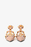 Valentino Dusty Pink Leather Roman Stud Ankle Strap Ballet Flats Size 36