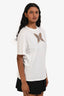 Maje White Crystal Embellished Butterfly Cut-Out T-Shirt Size 1
