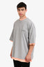 WE11DONE Grey/Neon Orange Reversible Gig T-Shirt Size L Mens