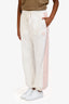 Gucci White/Pink Interlocking G-Patch Cotton Track Pants Size S