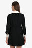 Celine Black Button Up Peter Pan Collar Long Sleeve Mini Dress Size 36