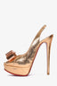 Christian Louboutin Rosegold Ayers Snake "Lady Chou" 150 Slingback Stiletto Size 37