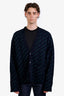 Balenciaga Navy/Green Logo All Over Cardigan Size 3 Mens