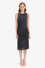 Alice + Olivia Grey Cinched Midi Sleeveless Dress Size 6