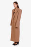 Manteau Balmain beige en laine mélangée avec épaulettes, taille 48