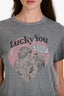 Re/Done Grey Cotton 'Lucky You' Short Sleeve T-Shirt Size S