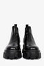 Prada Black Leather Monolith Chelsea Ankle Boots Size 38