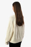 Hermès White Wool Knit Buttoned Cardigan Size 40