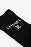 Pre-loved Chanel™ White/Black Logo Leg Warmers