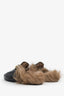 Gucci Black Leather Horsebit Princeton Slip-On Loafers With Fur Size 36