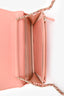 Pre-loved Chanel™ 2012 Peach Orange Leather Quilted 'Classic' Wallet On Chain