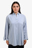 Erika Cavallini Blue/White Striped Cotton Blend Tunic Top Size 44