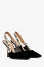 Christian Dior Black Velvet 'J'adior' Slingback Heels Size 38