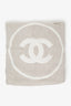 Pre-loved Chanel™ Beige/White Terry Cotton CC Beach Tote Towel Set
