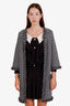 Pre-loved Chanel™ 14P Black/White Check Chain Trimmed Knit Cardigan Size 36