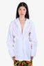 Dries Van Noten White Cotton Side Buttoned Shirt Size 38