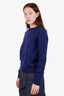 Prada Blue Glitter Wool Cashmere Knit Sweater Size 38