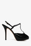 Christian Dior Black Patent T-Strap Peep-Toe Heels Size 41