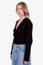 Saint Laurent Black Cashmere Sequin Logo Cardigan Size XS