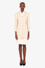 Pre-loved Chanel™ White Sequin Cotton Silk Button-Up Jacket Size 36