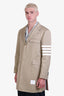 Thom Browne Camel Cotton Classic Chesterfield 4 Bar Stripe Jacket Size 1 Men's