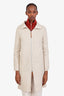 Hermès 2020 Beige Cashmere Zip Front Knit Coat Size 36