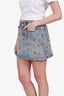 Miu Miu Blue Denim Cherry Print Mini Skirt Size 40