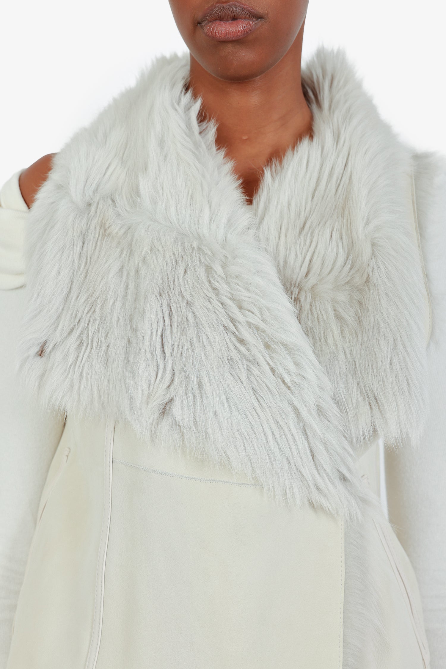 Yves Salomon Grey Lamb Leather Fur Reversible Vest Size 34 – Mine