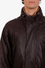 Loro Piana Black Moose Leather Cashmere Jacket Size XL Mens