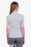 Hermès Grey Wool Quarter Sleeve Zip Top Size M